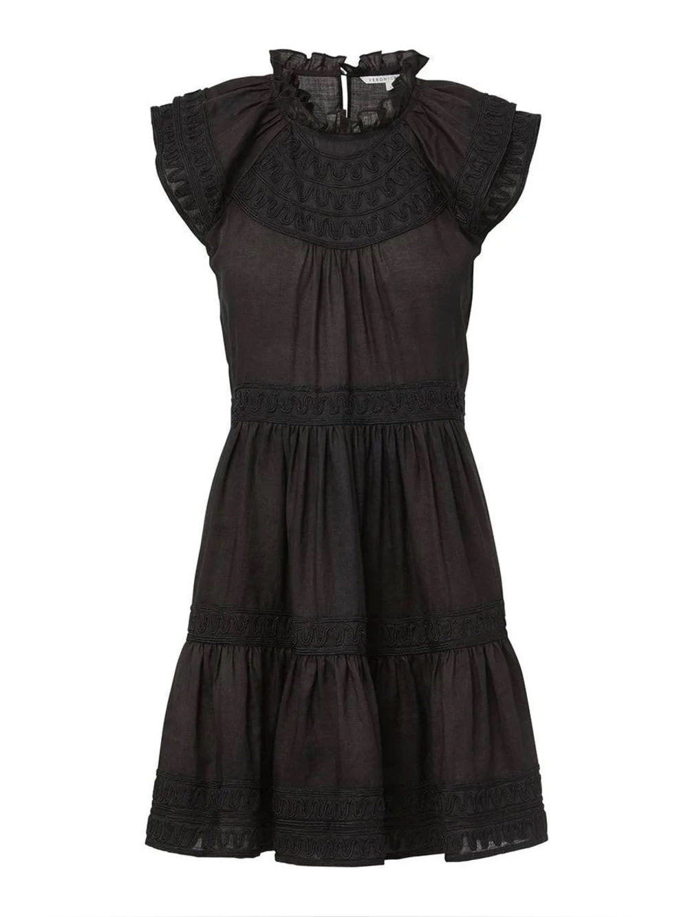 Veronica Beard Keely Tiered Dress in Black
